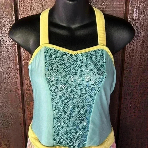 Vintage Candy Colored Fringe & Sequin Boyshorts Leotard Dance Halloween Costume - Picture 2 of 7